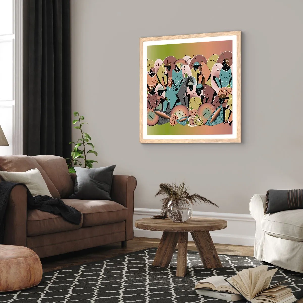 Poster în ramă de stejar deschis - Sărbătoarea cea mare se apropie - 40x40 cm