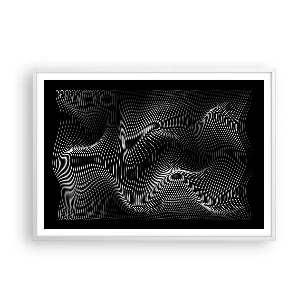 Poster în ramă albă - Dansul luminii în spațiu - 100x70 cm