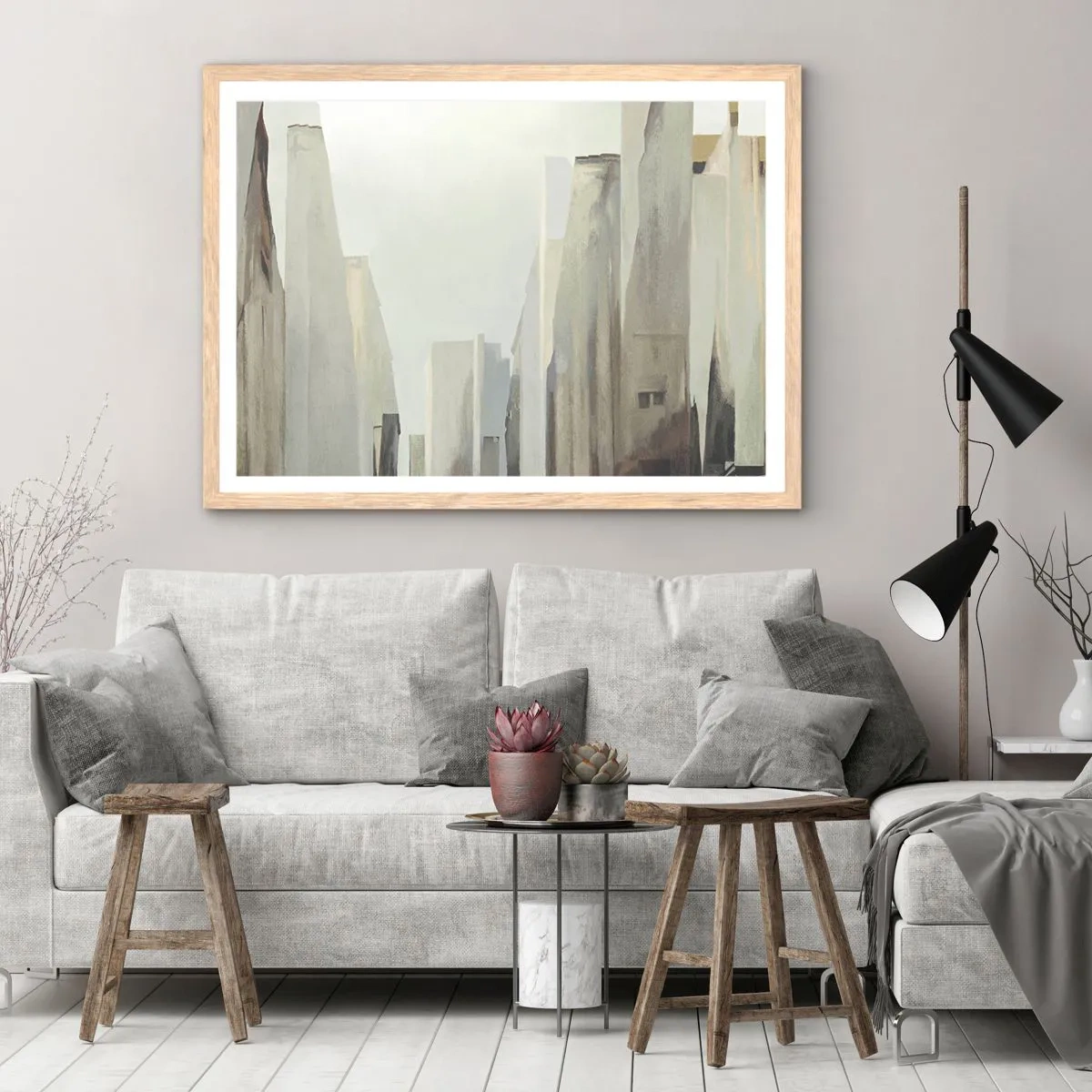 Poster în ramă de stejar deschis - Vis urban - 50x40 cm