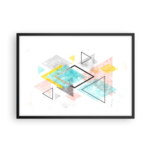 Poster în ramă neagră - Joc geometric - 70x50 cm