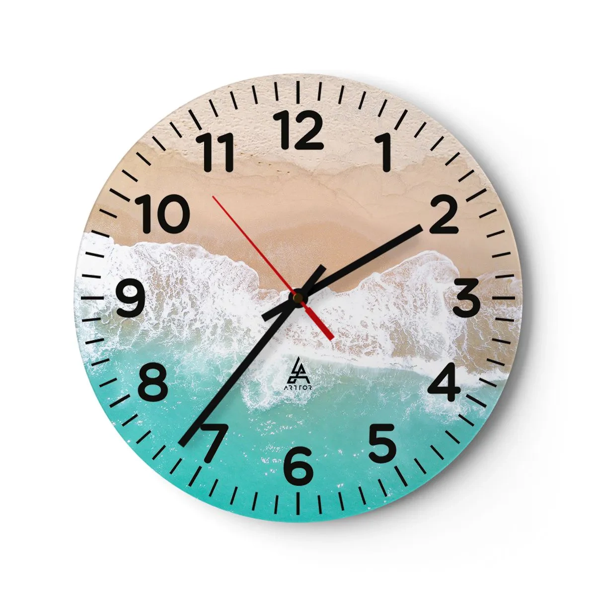 Ceas de perete - Ceas pe sticlă - Atingere mângâietoare - 40x40 cm