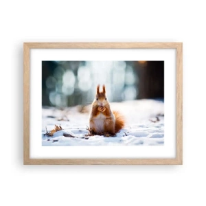 Poster în ramă de stejar deschis - Și la ce te uiți? - 40x30 cm