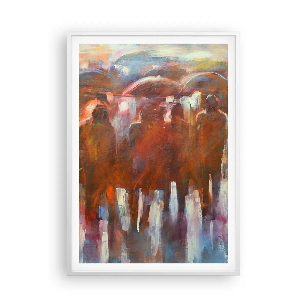 Poster în ramă albă - Egali în ploaie și ceață - 70x100 cm