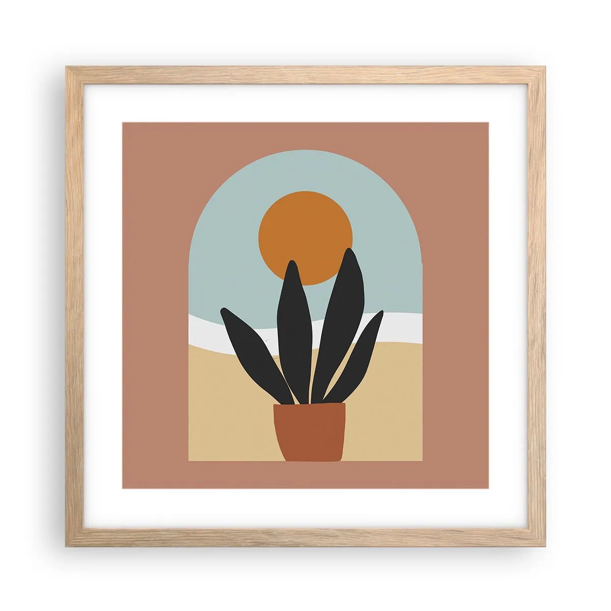 Poster în ramă de stejar deschis - Bucurii mici - 40x40 cm