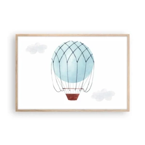 Poster în ramă de stejar deschis - Complet în nori - 91x61 cm