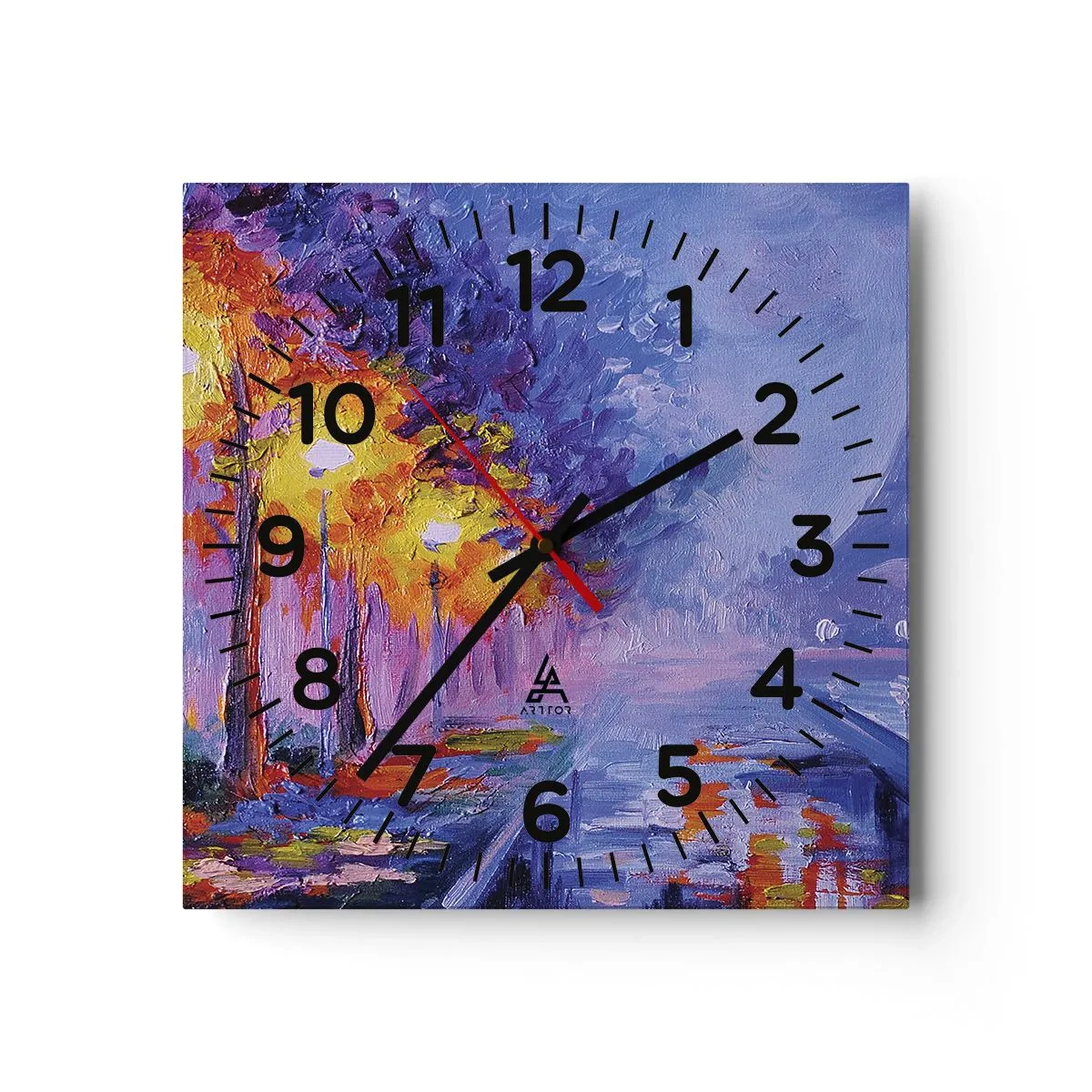 Ceas de perete - Ceas pe sticlă - O plimbare de vis - 40x40 cm