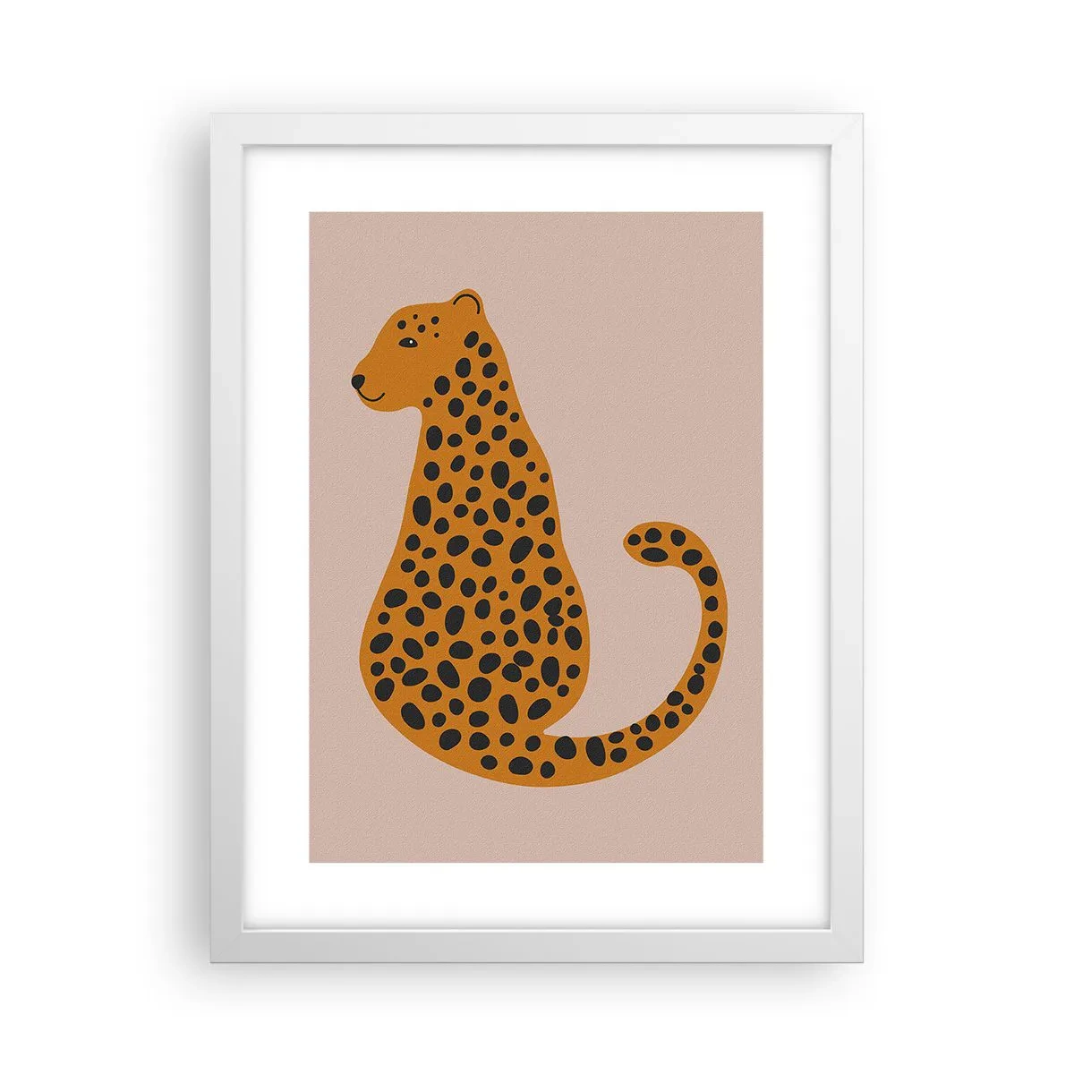 Poster în ramă albă - Modelul leopard este tot timpul la modă - 30x40 cm