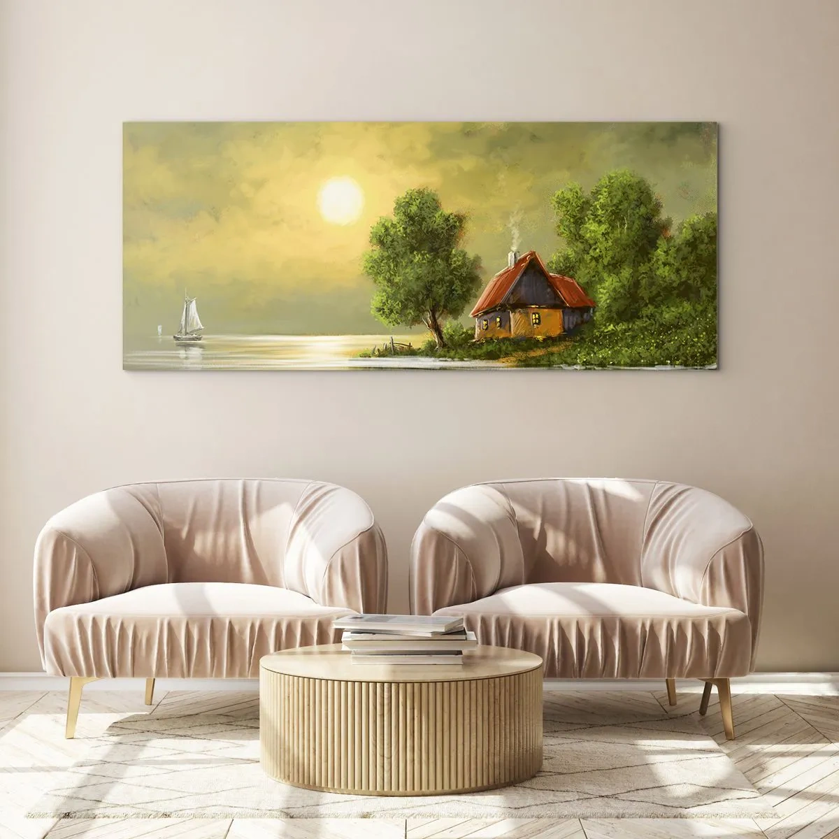 Tablou pe sticlă - Frumos, ca dintr-o imagine - 90x30 cm