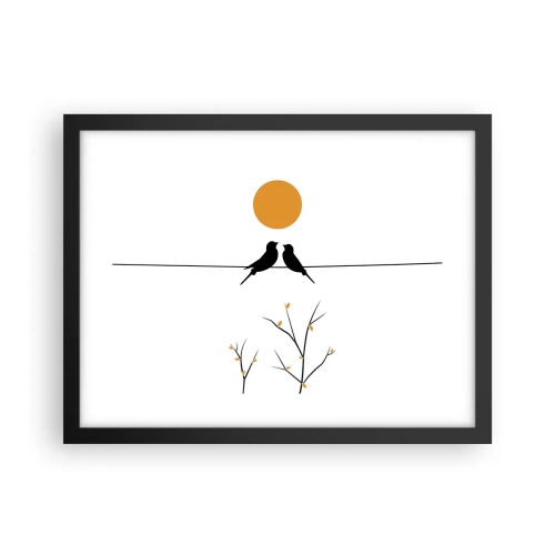 Poster în ramă neagră - Seară cu privighetori - 40x30 cm