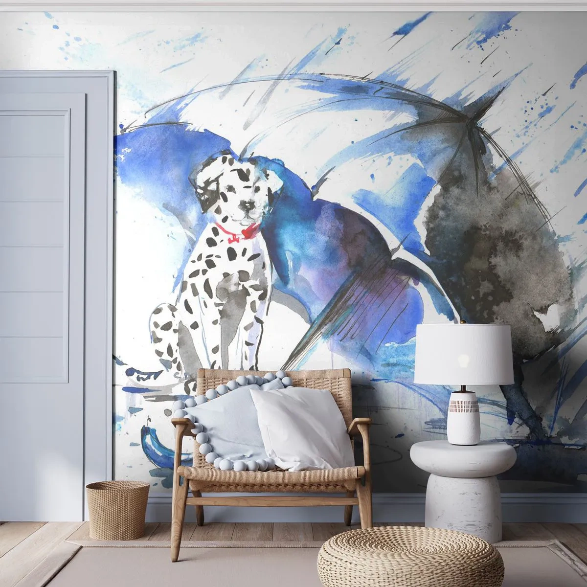 Tapet Autoadeziv Deluxe Sticker - Pentru asta sunt prietenii - Abstracția, Câine, Ploaie - 250x175 cm