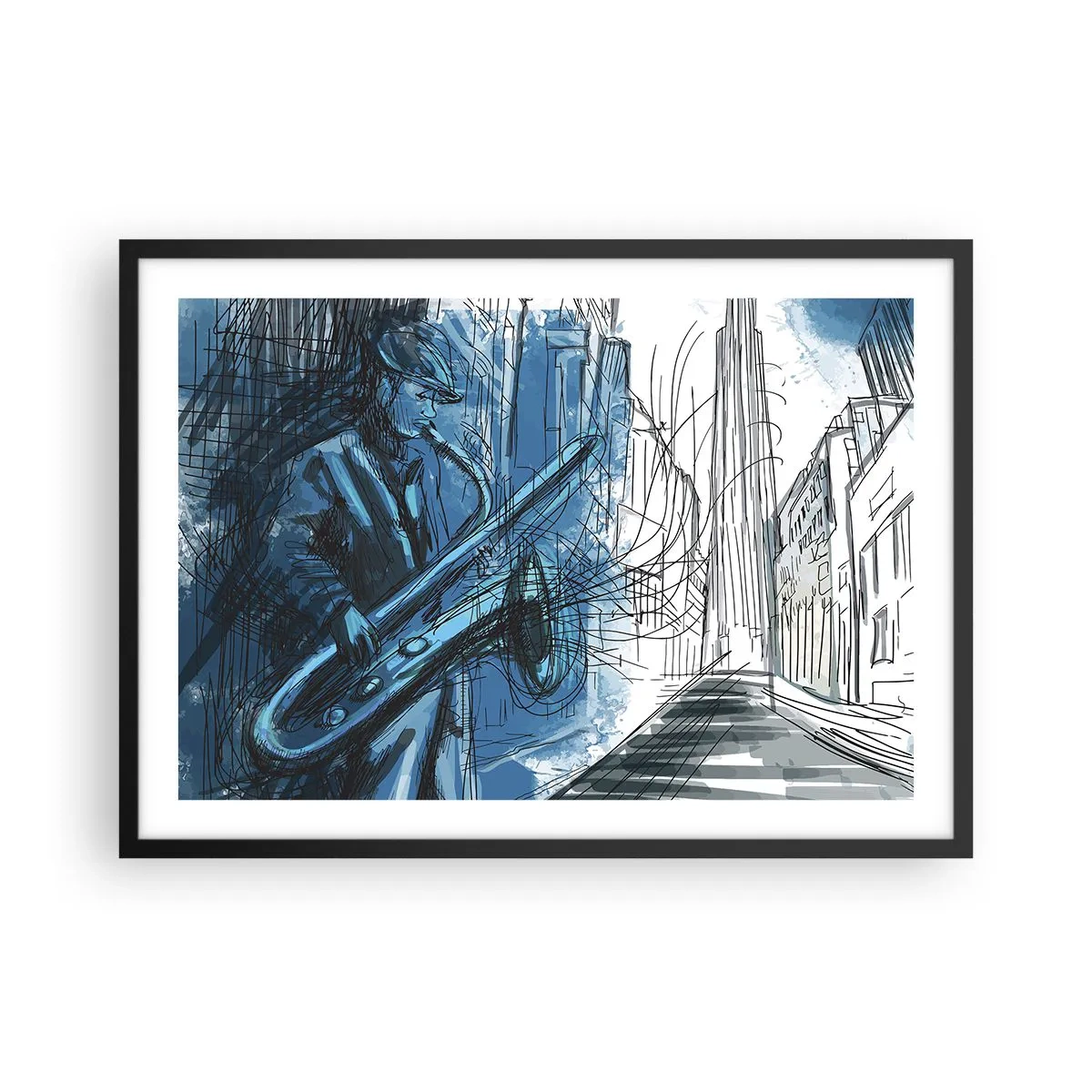 Poster în ramă neagră - Rapsodie urbană - 70x50 cm