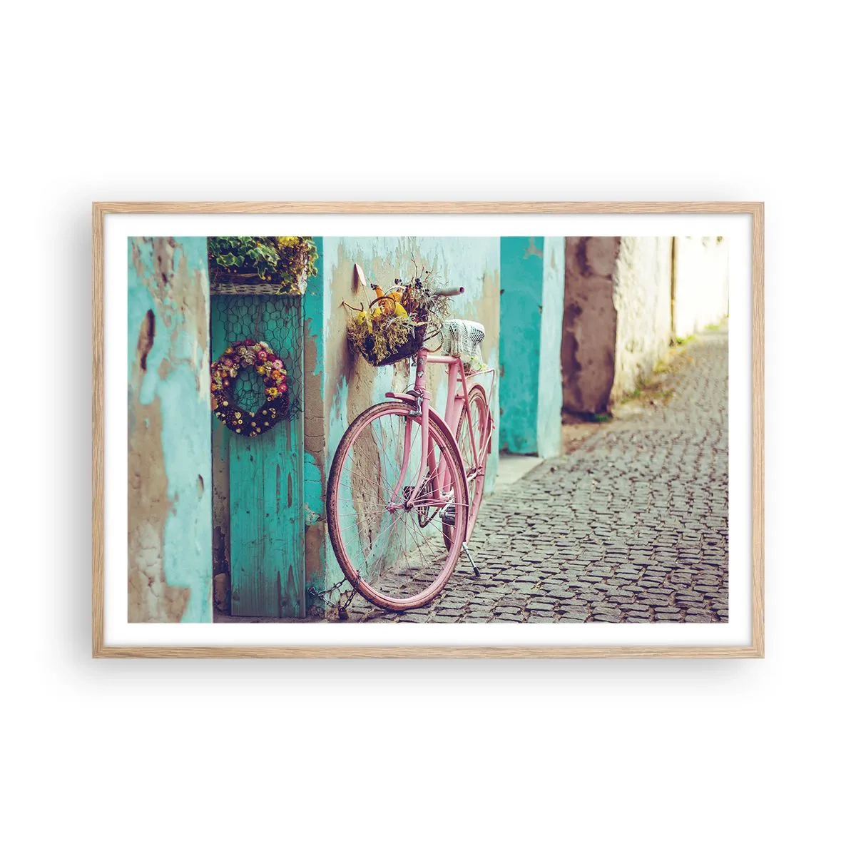 Poster în ramă de stejar deschis - Mă întorc imediat - 91x61 cm