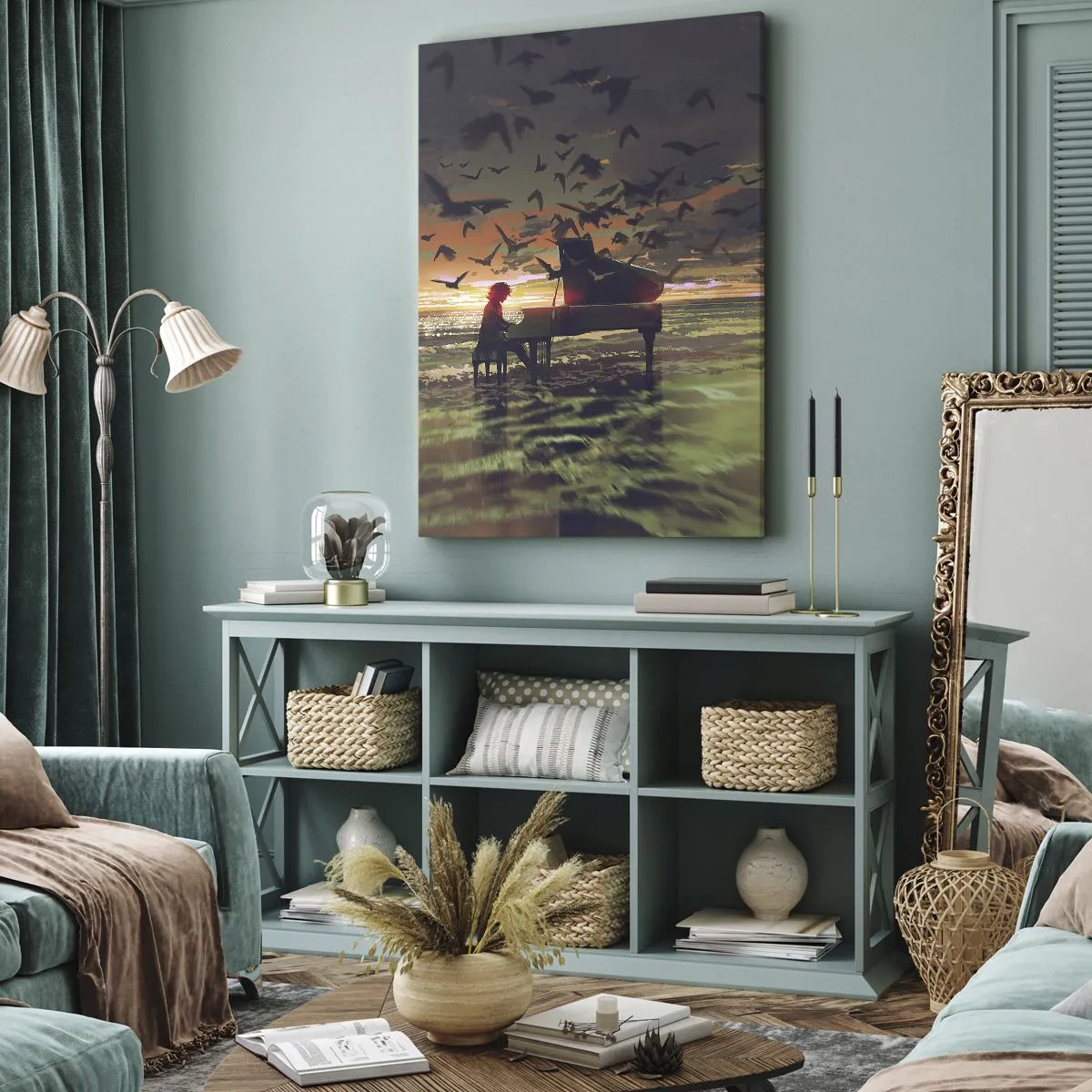 Tablou pe pânză - Concert pentru pian și valuri - 70x100 cm