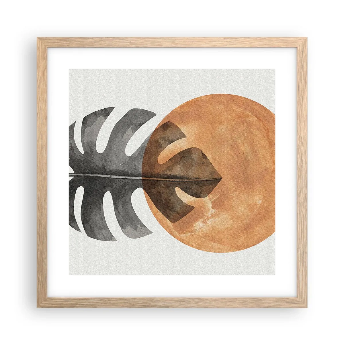 Poster în ramă de stejar deschis - Doar soarele - 40x40 cm