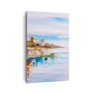 Tablou pe pânză - Port urban multicolor - 80x120 cm