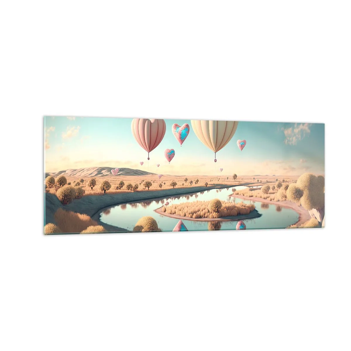 Tablou pe sticlă - Iubirea ne înalță - 140x50 cm