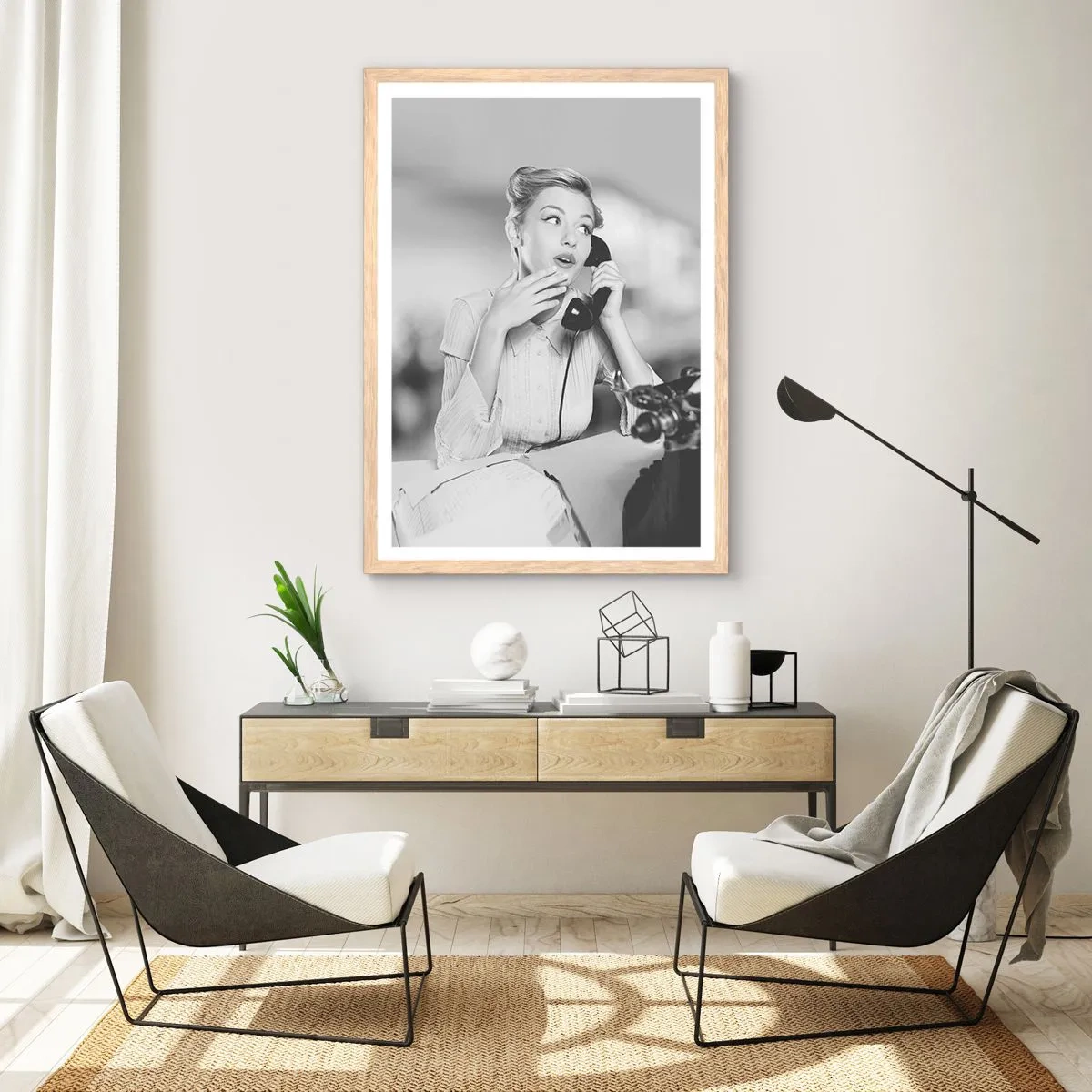 Poster în ramă de stejar deschis - Bună ziua, suntem în anii '50. - 50x70 cm