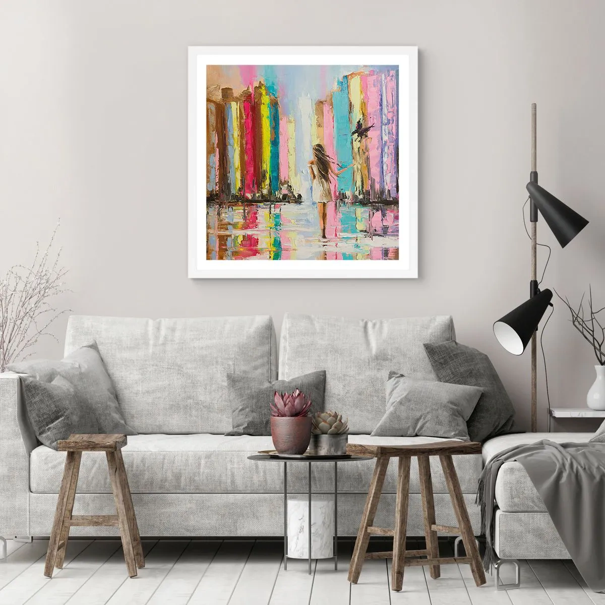 Poster în ramă albă - Urmați-mă - 60x60 cm