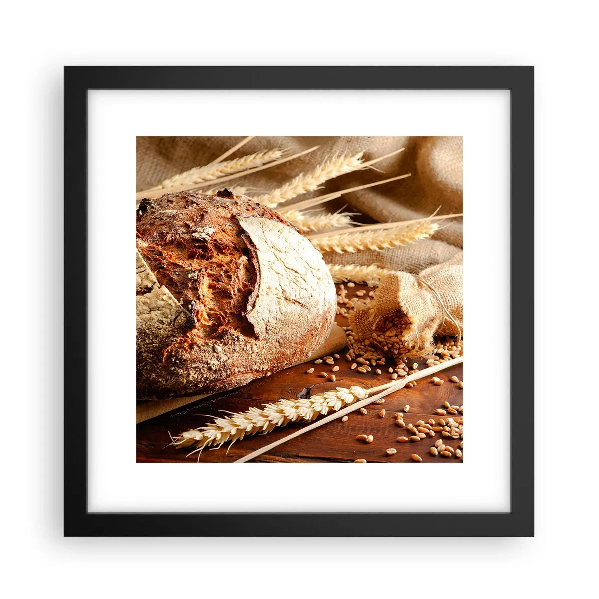Poster în ramă neagră - Apetisantă, parfumată, crocantă - 30x30 cm