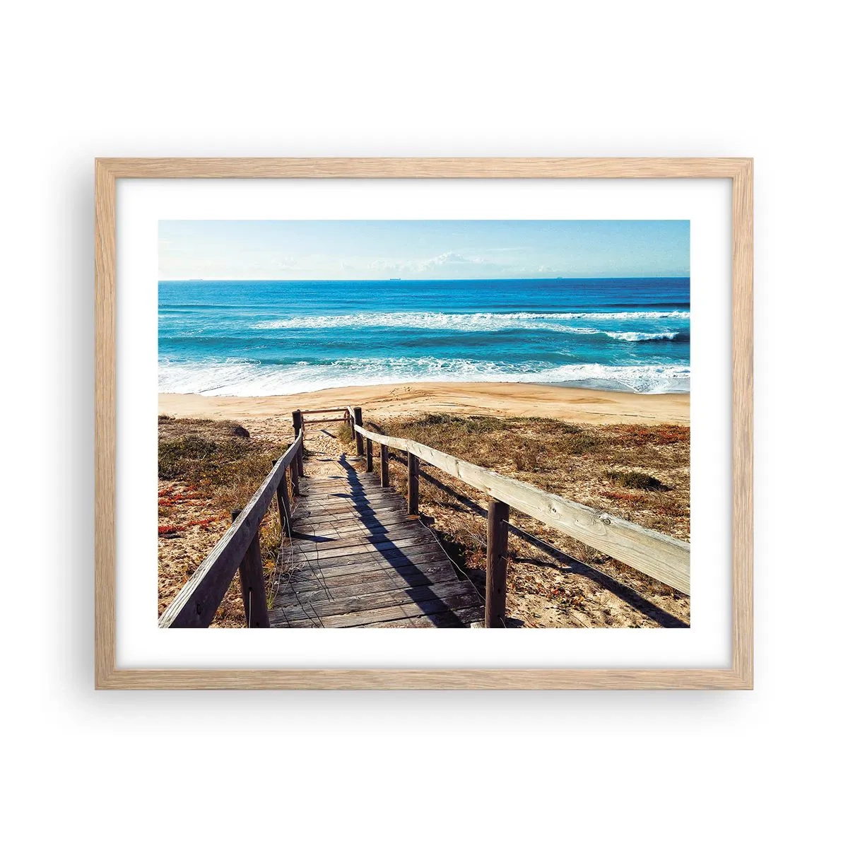 Poster în ramă de stejar deschis - Aleargă! - 50x40 cm