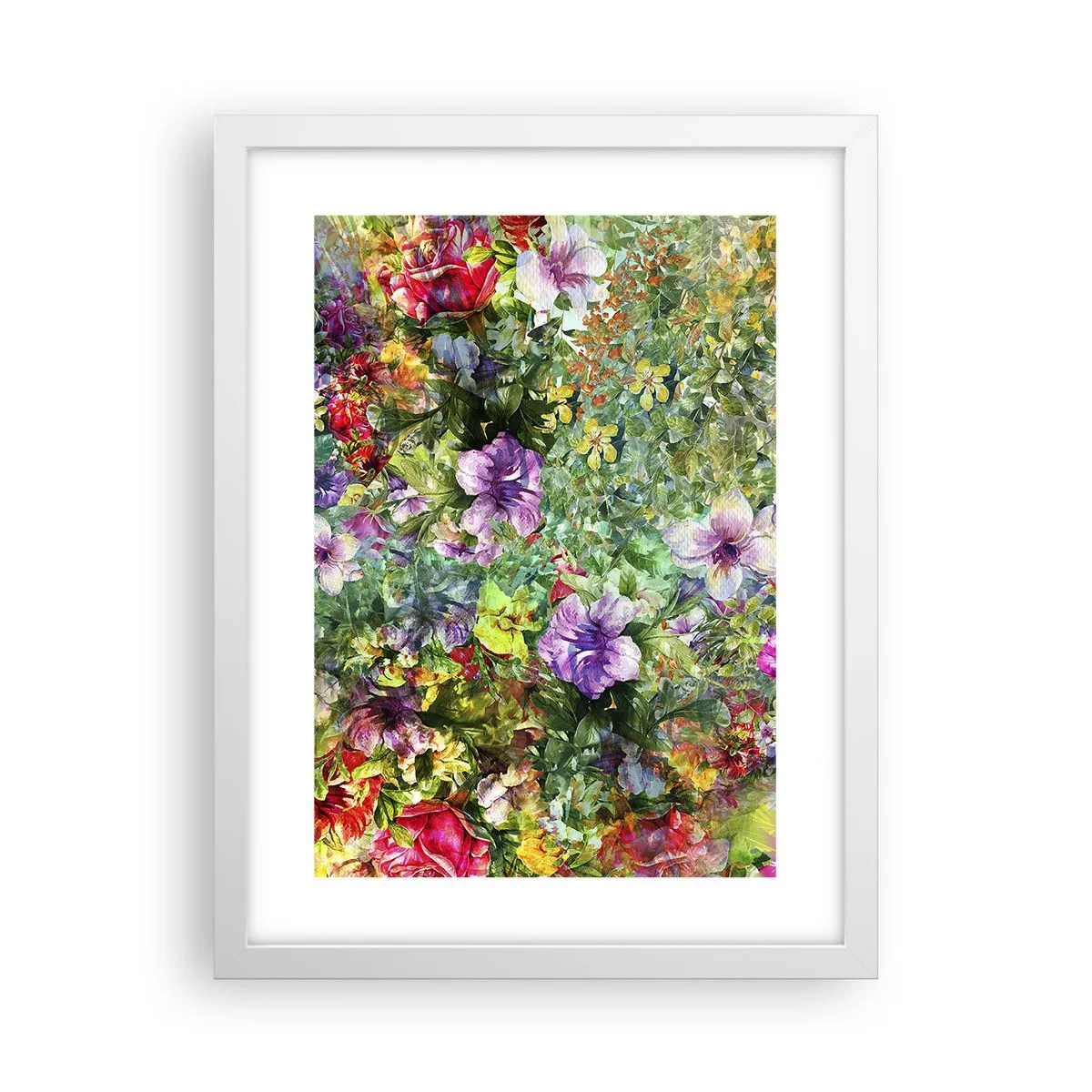 Poster în ramă albă - Să ne pierdem în flori - 30x40 cm