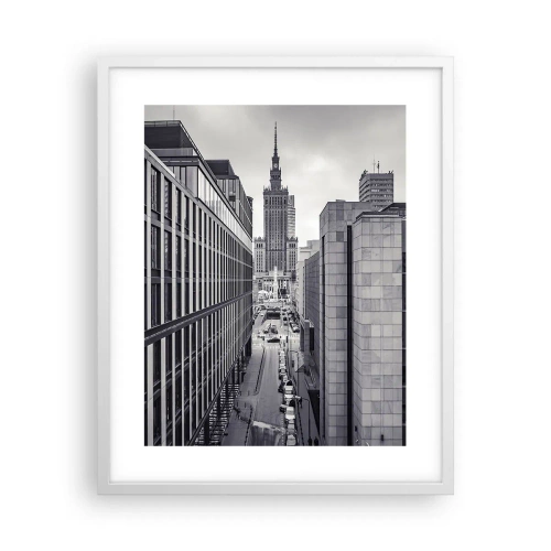 Poster în ramă albă - Vale citadină din Varșovia - 40x50 cm