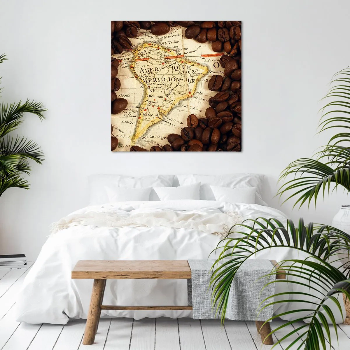 Tablou pe pânză - De unde provine cea mai bună cafea? - 40x40 cm