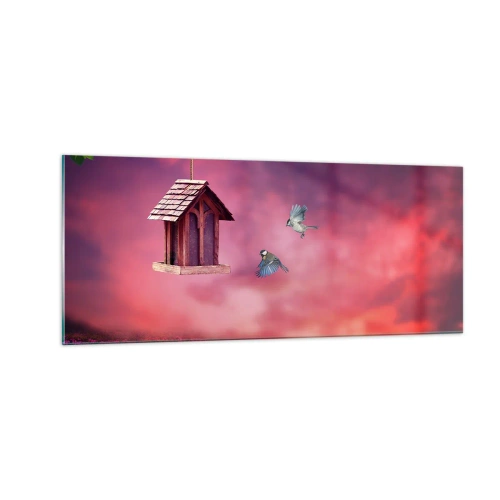 Tablou pe sticlă - Invitație la cină - 100x40 cm