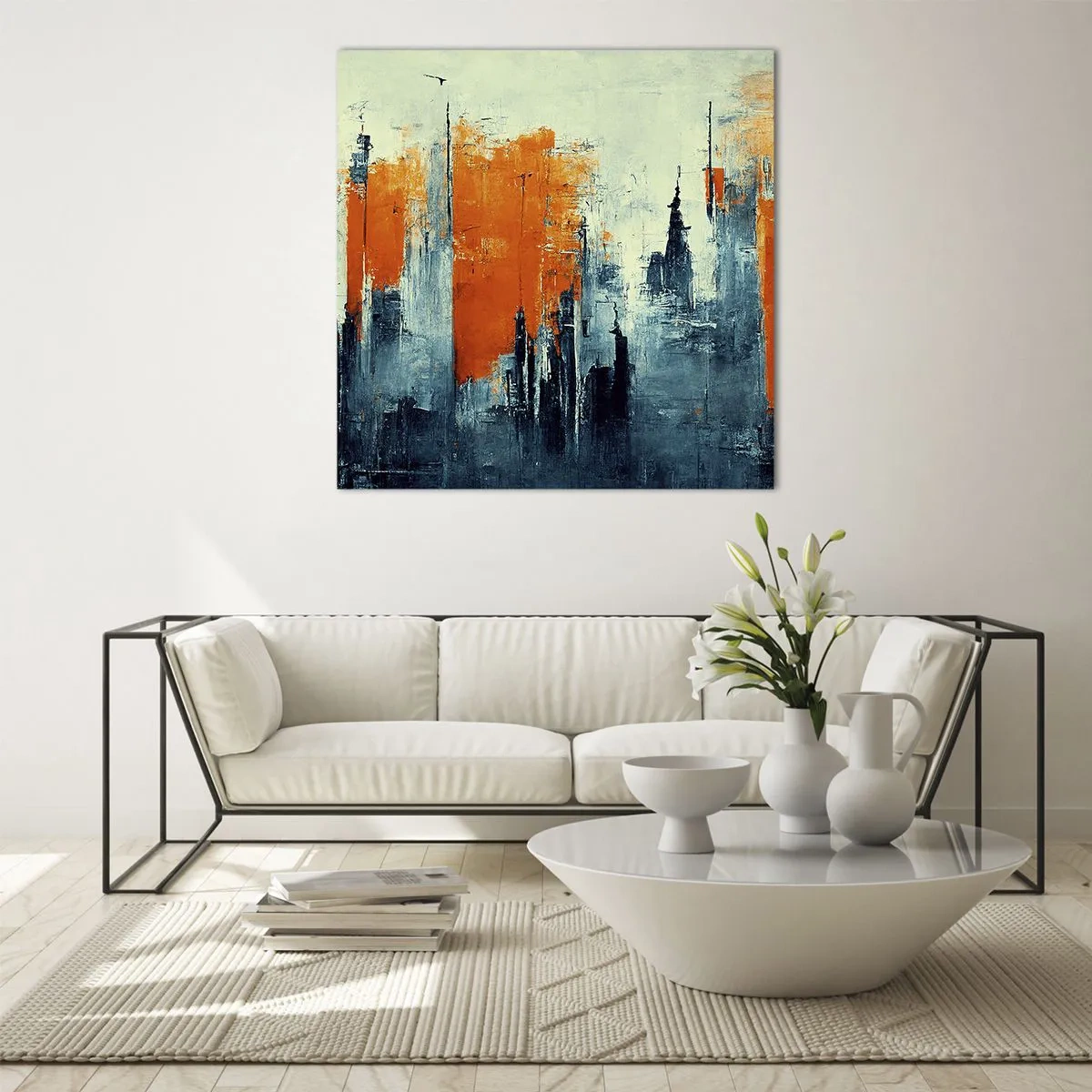 Tablou pe sticlă - Peisaj modern - 30x30 cm