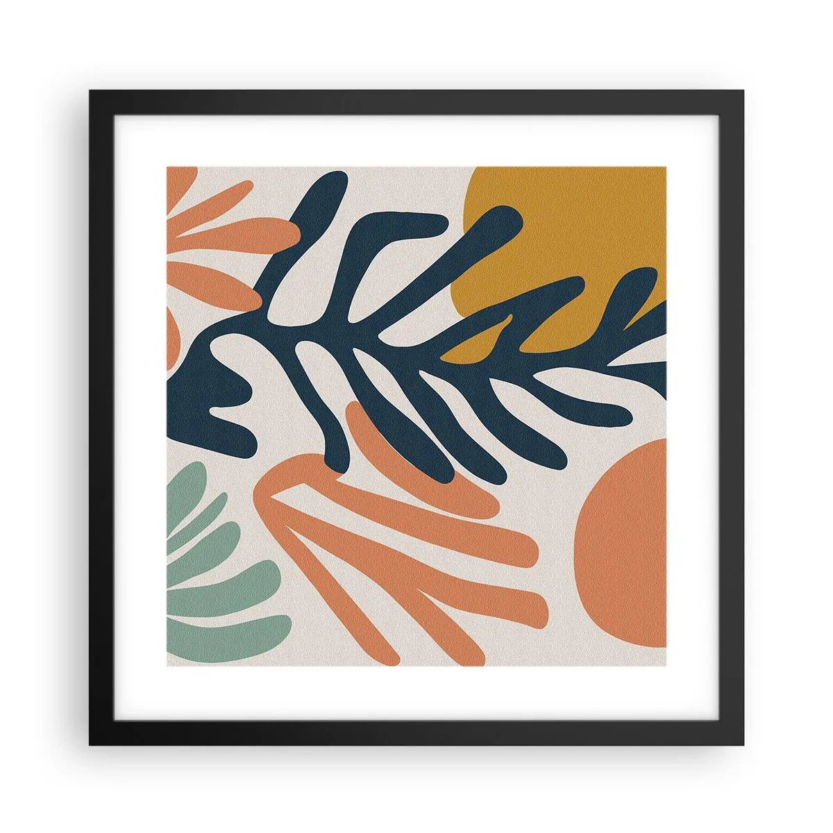 Poster în ramă neagră - Mări de corali - 40x40 cm