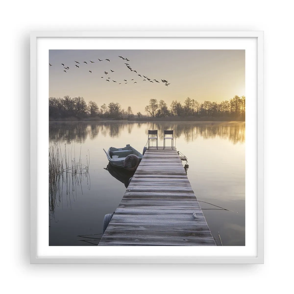 Poster în ramă albă - O să mă întorc în curând - 60x60 cm