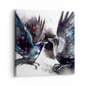 Tablou pe pânză - Bătălia corbilor - 30x30 cm