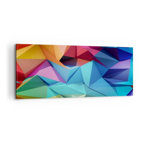 Tablou pe pânză - Origami de curcubeu - 100x40 cm