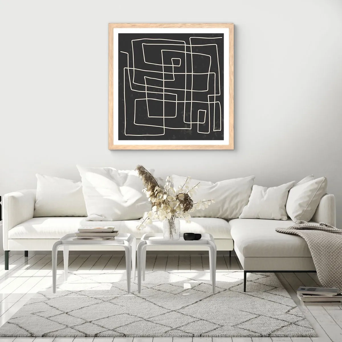 Poster în ramă de stejar deschis - Nu atât de simplu - 40x40 cm