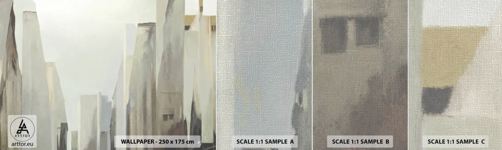 Mostră tapet Premium Canvas - Vis urban - Minimalist, Luminos, Oraș - 100x30 cm