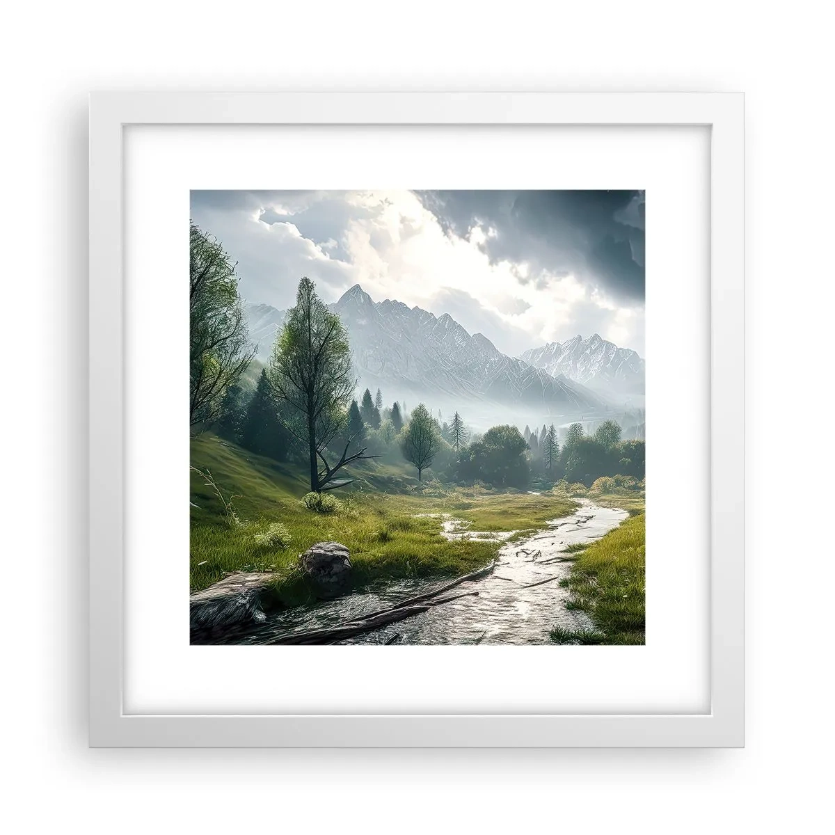 Poster în ramă albă - Până acolo și înapoi - 30x30 cm