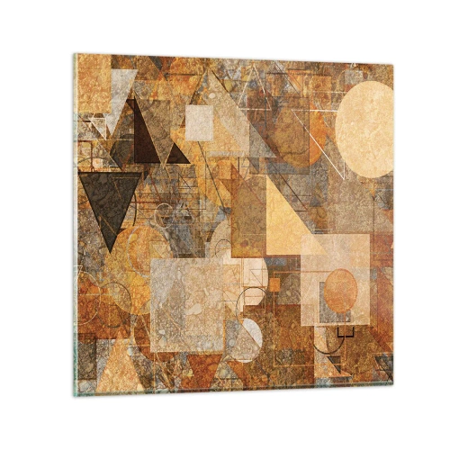 Tablou pe sticlă - Studiu cubist de bronz - 70x70 cm