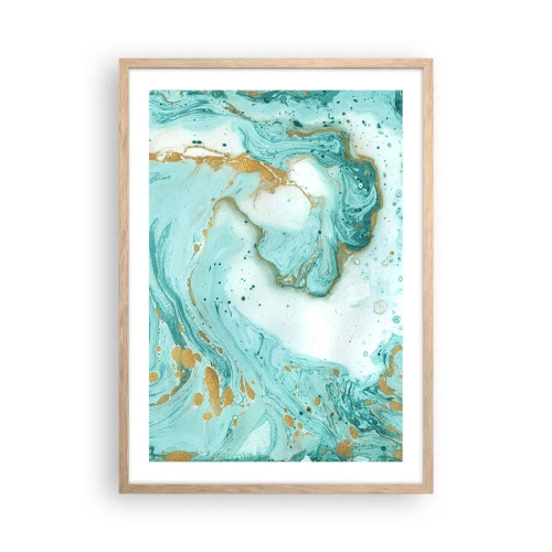 Poster în ramă de stejar deschis - Sub marele val al perioadei Edo - 50x70 cm