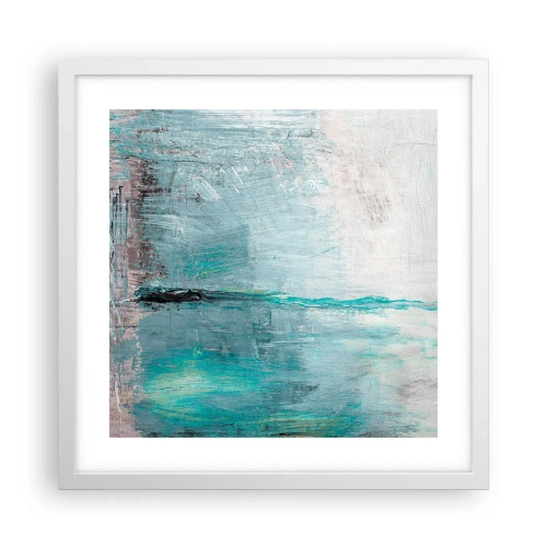 Poster în ramă albă - Orizontal în albastru - 40x40 cm