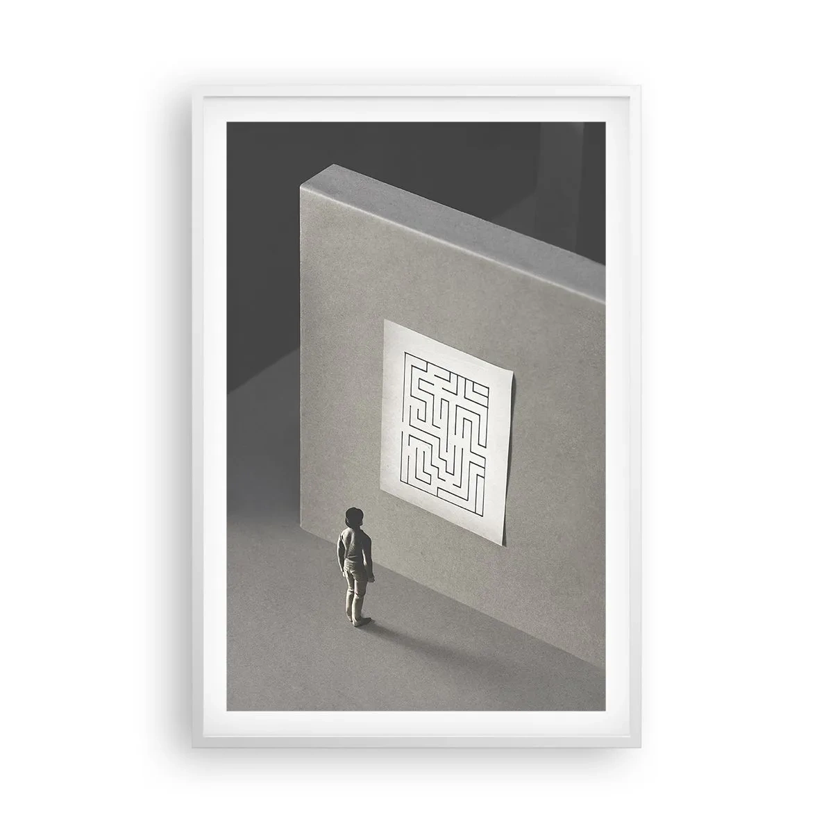 Poster în ramă albă - Dar unde sunt? - 61x91 cm