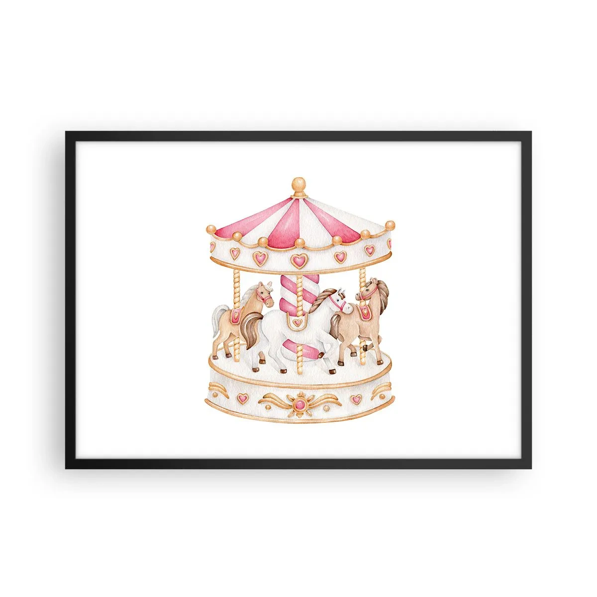 Poster în ramă neagră - Lumea dulce a copilăriei - 70x50 cm