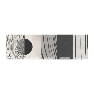 Mostră tapet Premium Canvas - Semicompunere - Abstracția, Bucată, alb-negru - 100x30 cm