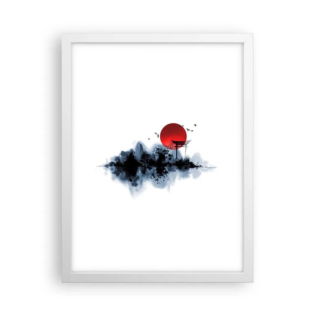 Poster în ramă albă - O vedere japoneză - 30x40 cm