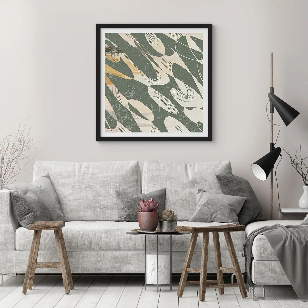 Poster în ramă neagră - Abstracție ritmică - 30x30 cm