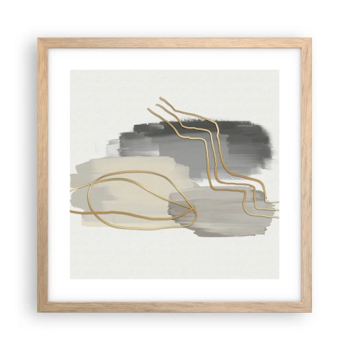Poster în ramă de stejar deschis - Persistență și mișcare - 40x40 cm