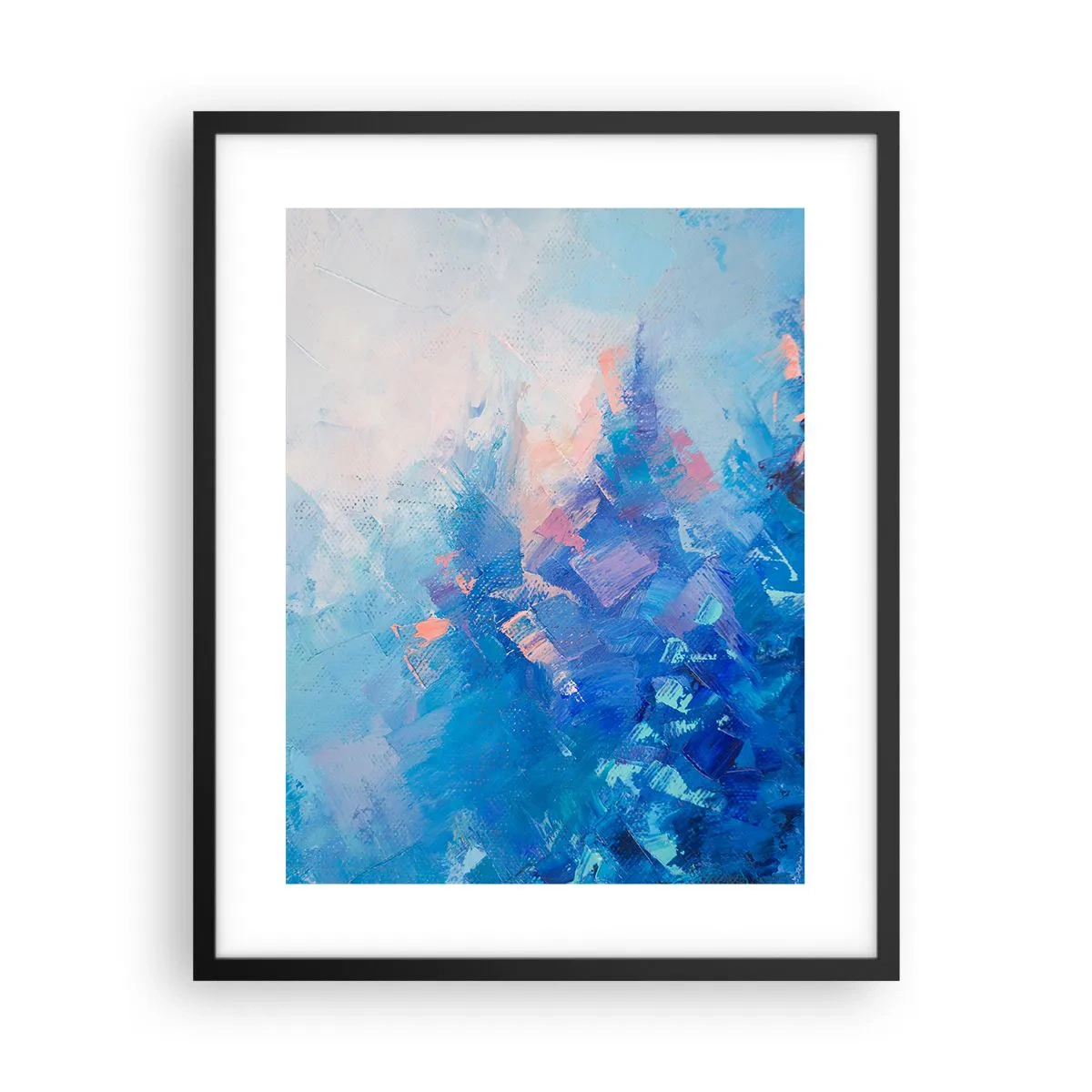 Poster în ramă neagră - Abstracție de iarnă - 40x50 cm
