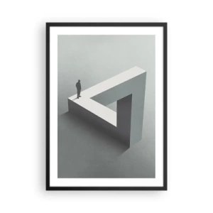 Poster în ramă neagră - O figură pe o figură geometrică imposibilă - 50x70cm - Și totuși este posibil - Decorațiune modernă pentru perete pentru living și dormitor ARTTOR