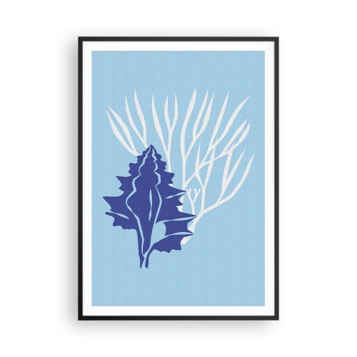 Poster în ramă neagră - Forme cu frunze - 70x100 cm