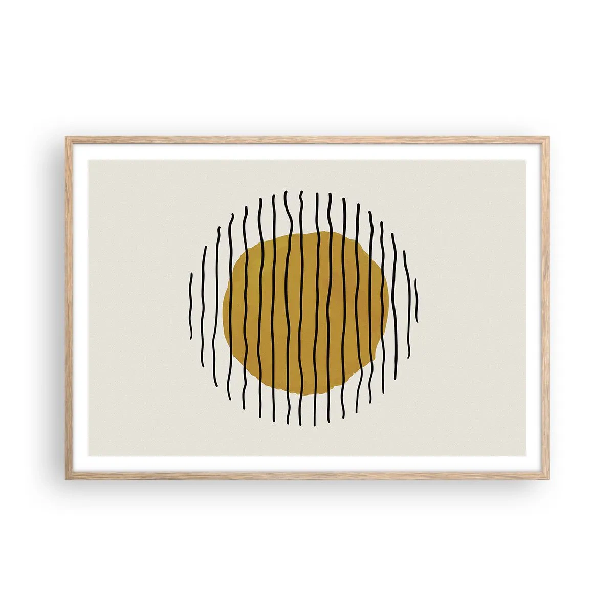 Poster în ramă de stejar deschis - Abstracție tremurândă de căldură - 100x70 cm