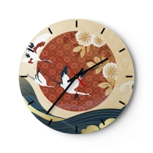 Ceas de perete - Ceas pe sticlă - O fabulă japoneză - 30x30 cm